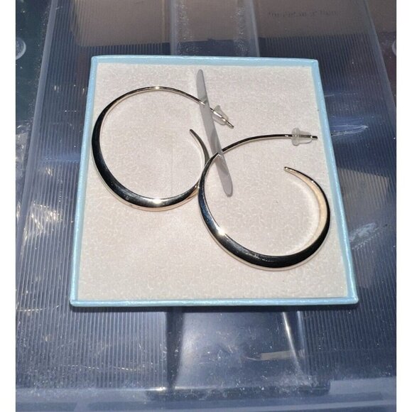 Fashion Jewelry Jewelry - Goldtone Spiral Hoop Earrings 1.25"